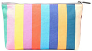 Roka Maida Vale Medium Cotton Canvas Pouch - Bred Multi Stripe