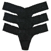 Hanky Panky Signature Lace 3 Pack Low Rise Thong - Black