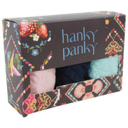 Hanky Panky Signature Lace 3-pack lågväxt stringtrosor - Blushing Rose/Navy/Celeste Blue