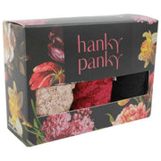 Hanky Panky Signature Lace 3-pack Original Rise Strings - Chai/Svart/Mörkt granatäpple