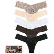 Hanky Panky Signature Lace Low Rise 5-pack stringtrosa - Taupe/Sov i grått/grå dimma/skymning