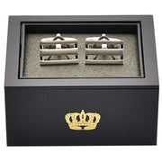 Harvey Makin Brushed Rhodium Oblong Cufflinks - Silver