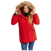 Helvetica Mountain Pioneers Lilli Hooded Parka Jacka - Röd/Naturlig