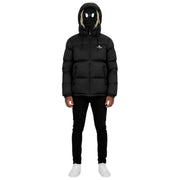 Helvetica Mountain Pioneers Middle Block Hooded Down Jacka - Svart