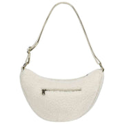 Hindbag Andrea Teddy Half Moon Bag - Arctic White