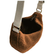 Hindbag Andrea Teddy Half Moon Bag - Brun