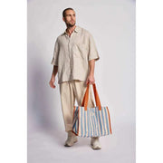 Hindbag Claude Tote Bag - Orange/Blue Stripes