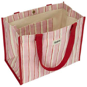 Hindbag Claude Tygväska - Röda/rosa ränder