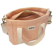 Hindbag Louise Square Woven Crossbody Bag - Korallrosa
