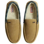 Hunter Moccasin Tartan Collar Toffel - Naturlig Beige
