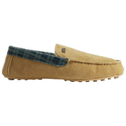 Hunter Moccasin Tartan Collar Toffel - Naturlig Beige