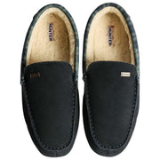 Hunter Moccasin Tartan Collar Toffel - Marinblå