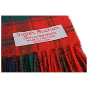 Ingles Buchan Robertson Röd lammullshalsduk - Röd/Grön/Blå