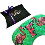 Jessica Russell Flint F för Flamingo Silk Eye Mask - Grön/Rosa