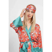 Jessica Russell Flint Golden Goose Silk Eye Mask - Orange/Vit/Blå