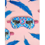 Jessica Russell Flint O for Ostrich Silk Eye Mask - Blå/Rosa/Svart