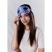 Jessica Russell Flint O for Ostrich Silk Eye Mask - Blå/Rosa/Svart