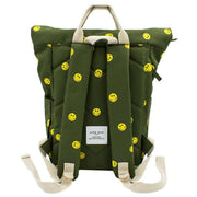 Kind Bag London Hackney Embroidered Medium Backpack - Khaki Green Smile