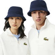 Lacoste Organic Cotton Pique Bucket Hat - Navy