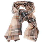 Locharron of Scotland Alba Saskatchewan Weathered Fine Merino Scarf - Beige/Grå