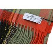 Locharron of Scotland Borders Bruce of Kinnaird Ancient Lambswool Filt - Rosa/Grön/Orange