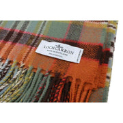 Locharron of Scotland Borders Dundee Old Weathered Lammullsfilt - Orange/Grön