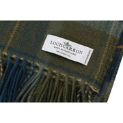 Locharron of Scotland Borders Scottish Borderland Lambswool Filt - Olivgrön/Navy