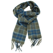 Locharron of Scotland Bowhill Scottish Borderland Lambswool Scarf - Olivgrön/Navy