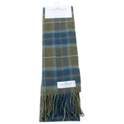 Locharron of Scotland Bowhill Scottish Borderland Lambswool Scarf - Olivgrön/Navy