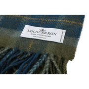 Locharron of Scotland Bowhill Scottish Borderland Lambswool Scarf - Olivgrön/Navy