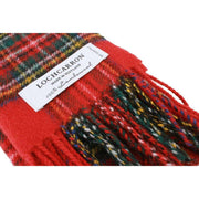 Locharron of Scotland Bowhill Stewart Royal Modern Lambswool Tartan Scarf - Red/Green