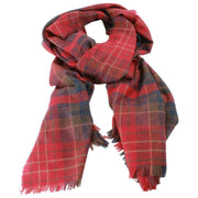 Locharron of Scotland Brock Caledonia Ruby Luxury Scarf - Röd/Navy