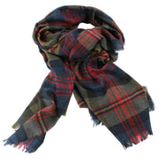 Locarron of Scotland Brock Logan Modern Luxury Scarf - Marinblå/Olivgrön/Röd