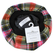Locharron från Skottland Bruce of Kinnaird Ancient Lambswool Tam - Rosa/Orange/Grön