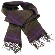 Locharron of Scotland Darwin Rose Hunting Lambswool Scarf - Plommon lila/grön