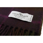 Locharron of Scotland Darwin Rose Hunting Lambswool Scarf - Plommon lila/grön