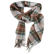 Locarron of Scotland Darwin Stewart Dress Lammullssjal - Cream/Olive Green