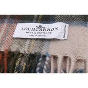 Locarron of Scotland Darwin Stewart Dress Lammullssjal - Cream/Olive Green