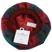 Locharron of Scotland Lindsay Modern Lambswool Tam - Mörkgrön/Bourgogne