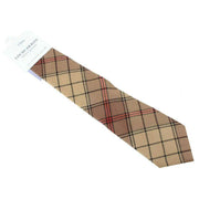 Locharron of Scotland Reiver Ulster Irish Tartan Wool Tie - Beige/Red