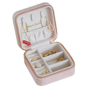 Maison Scarlett Corinne Linen Travel Jewellery Box - Pink