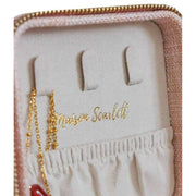 Maison Scarlett Corinne Linen Travel Jewellery Box - Pink