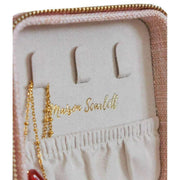 Maison Scarlett Corinne Linen Travel Jewellery Box - Pink