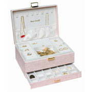 Maison Scarlett Denise Linen Jewellery Box - Pink