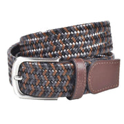 Miguel Bellido Sports Woven Leather Belt - Grey/Mid Brown