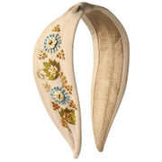 Powder Embroidered Perfect Posie Headband - Coconut White