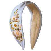 Powder Embroidered Perfect Posie Headband - Powder Blue