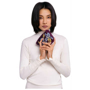 Powder Brodered Velvet Iris Mini Pouch - Lila