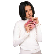 Powder Brodered Velvet Mouse Mini Pouch - Rosa
