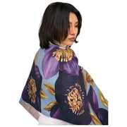 Pulver Hellebore Lux Print Scarf - Blå